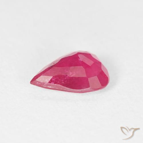 Rubi Rosa quente Natural 1.26ct, Formato de pêra, VS