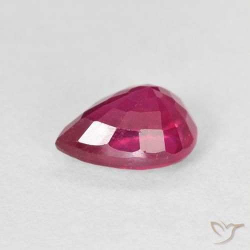 Rubi Luz vermelha Natural 1.11ct, Formato de pêra, VS