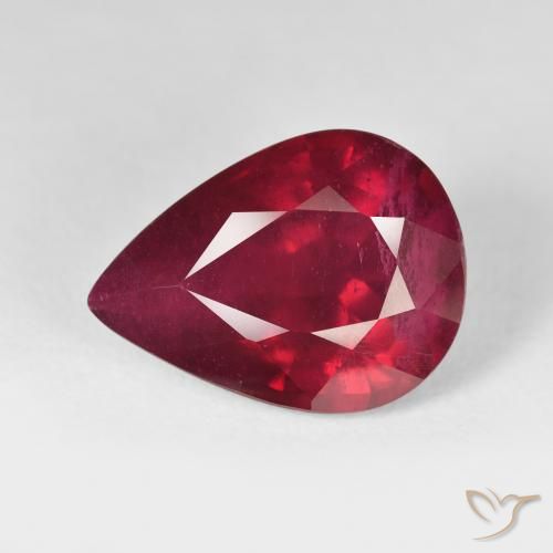 12.94ct Natural Sangue vermelho Rubi, Formato de pêra, VS