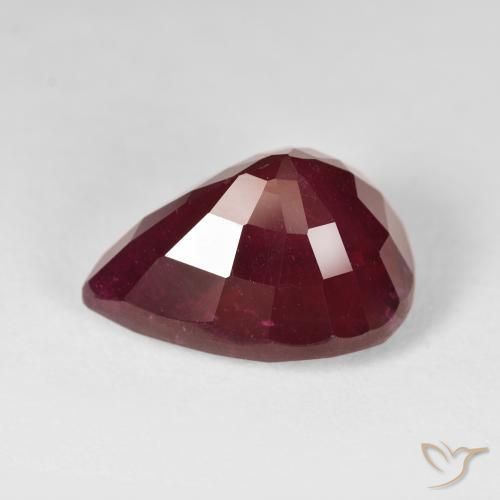 Rubi Vinho vermelho Natural 14.72ct, Formato de pêra, VS