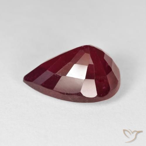 Rubi Vermelho escuro Natural 15.39ct, Formato de pêra, VS
