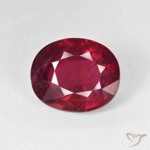 12.14ct Natural Vermelho brilhante Rubi, oval, VS