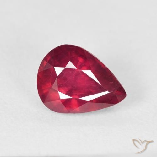 Rubi Carmesim Profundo Natural 2.72ct, Formato de pêra, VS
