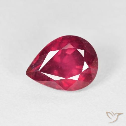 2.62ct Natural Rosa Avermelhado Profundo Rubi, Formato de pêra, VS