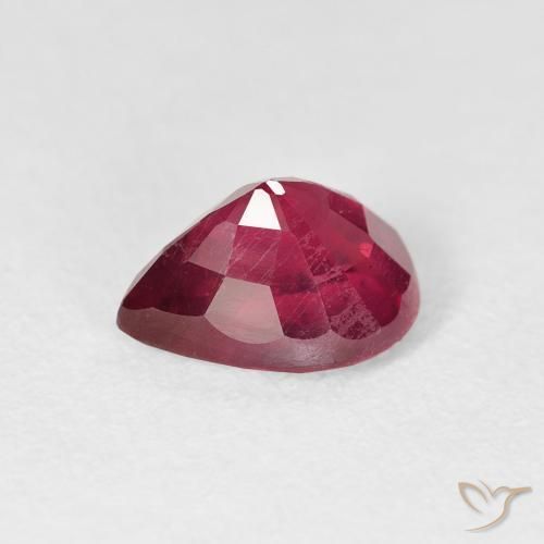 Rubi Rosa Avermelhado Profundo Natural 2.62ct, Formato de pêra, VS