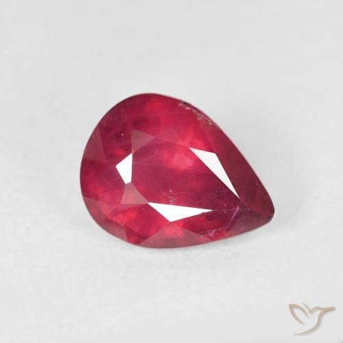 Rubi Jam Red Natural 2.34ct, Formato de pêra, VS-SI