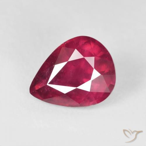 3.57ct Natural Vermelho rosado Rubi, Formato de pêra, VS