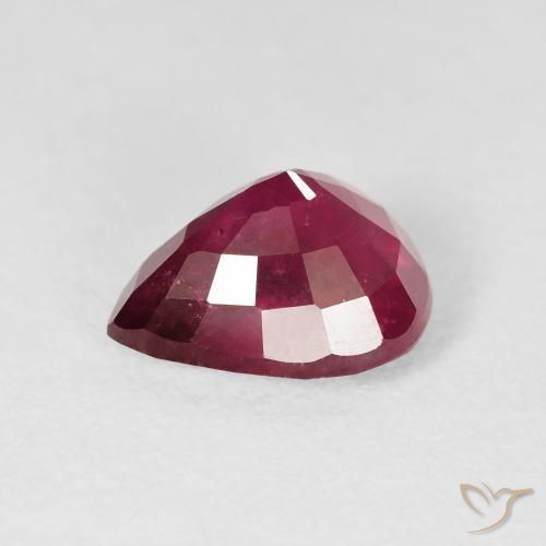 Rubi Vermelho rosado Natural 3.57ct, Formato de pêra, VS