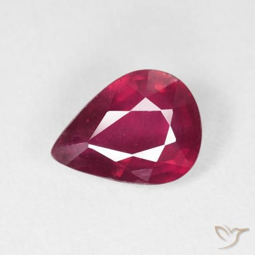 1.99ct Natural Rosa Avermelhado Profundo Rubi, Formato de pêra, VS