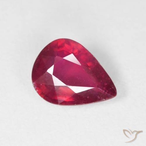 Rubi Rosa Avermelhado Profundo Natural 1.99ct, Formato de pêra, VS