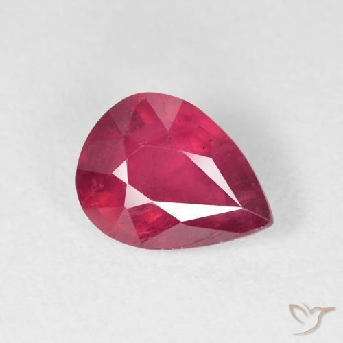 Rubi Rosa Avermelhado Profundo Natural 2.04ct, Formato de pêra, VS