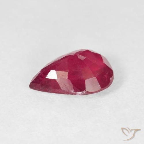 Rubi Rosa Avermelhado Profundo Natural 2.04ct, Formato de pêra, VS