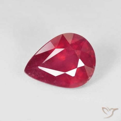 2.58ct Natural Carmesim Profundo Rubi, Formato de pêra, VS