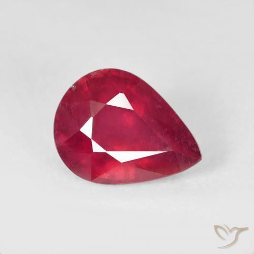 Rubi Carmesim Profundo Natural 2.58ct, Formato de pêra, VS