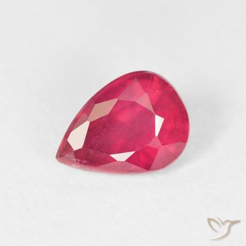 1.04ct Natural Carmesim Profundo Rubi, Formato de pêra, VS-SI