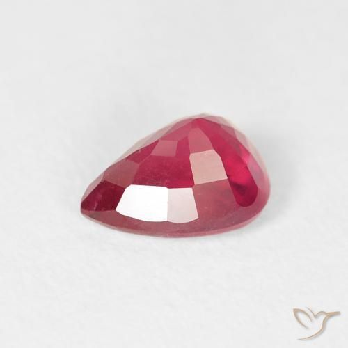 Rubi Carmesim Profundo Natural 1.04ct, Formato de pêra, VS-SI