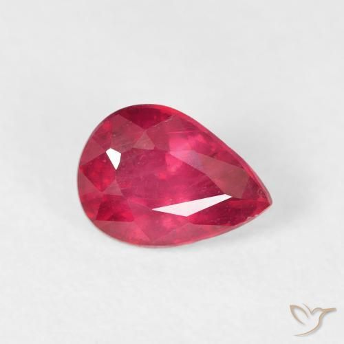 Rubi vermelho médio Natural 1.11ct, Formato de pêra, VS-SI