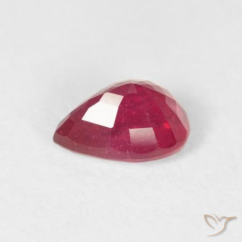 Rubi vermelho médio Natural 1.11ct, Formato de pêra, VS-SI