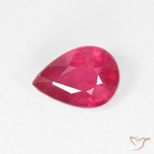 1.02ct Natural Jam Red Rubi, Formato de pêra, VS-SI