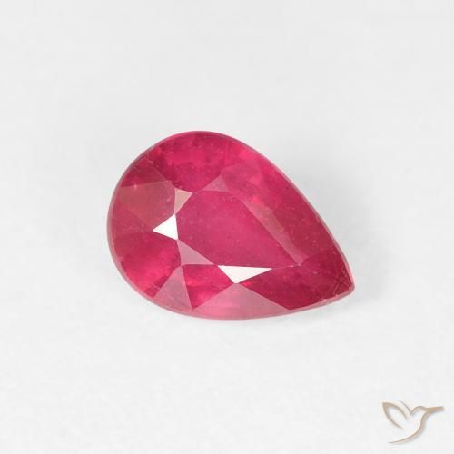 Rubi Jam Red Natural 1.02ct, Formato de pêra, VS-SI