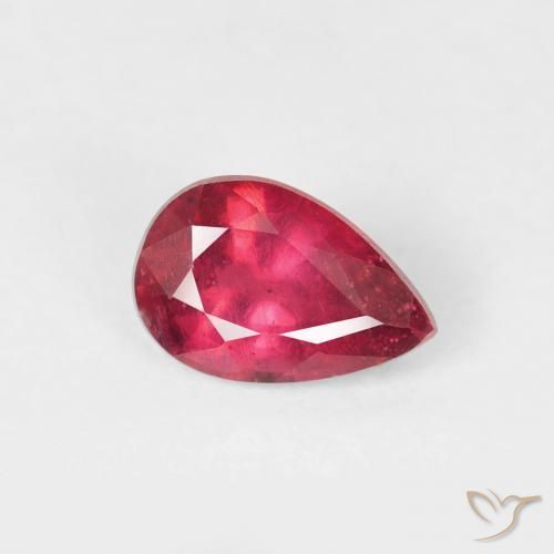 0.71ct Natural Carmesim Profundo Rubi, Formato de pêra, VS-SI