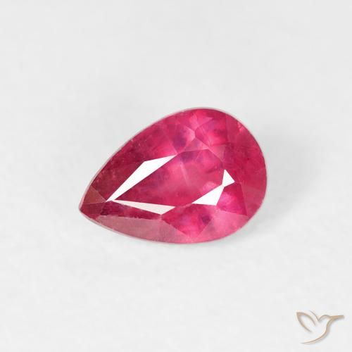 0.63ct Natural Luz vermelha Rubi, Formato de pêra, VS-SI