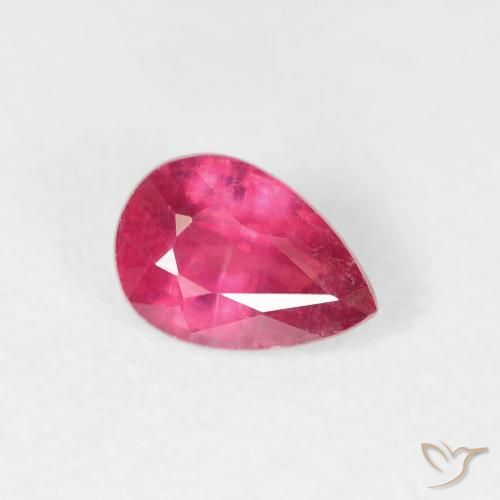 Rubi Luz vermelha Natural 0.63ct, Formato de pêra, VS-SI