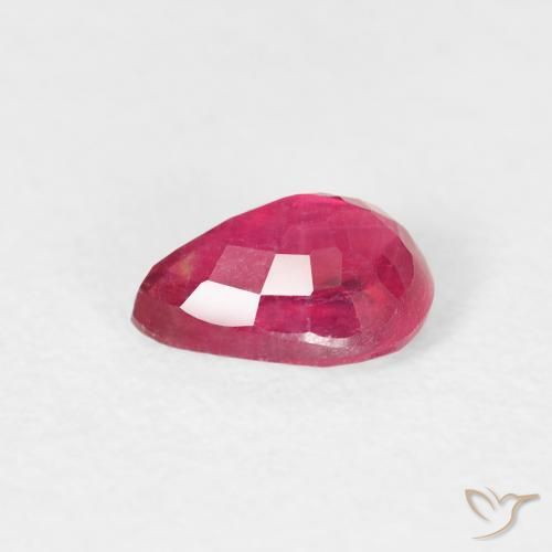 Rubi Luz vermelha Natural 0.63ct, Formato de pêra, VS-SI