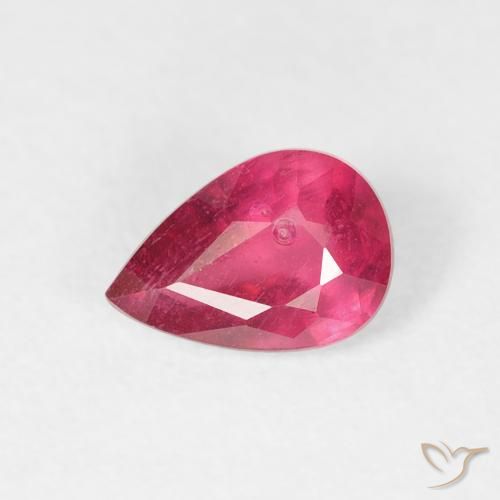 0.60ct Natural Carmesim Profundo Rubi, Formato de pêra, VS-SI