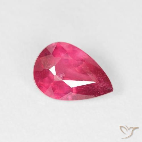 Rubi Carmesim Profundo Natural 0.60ct, Formato de pêra, VS-SI