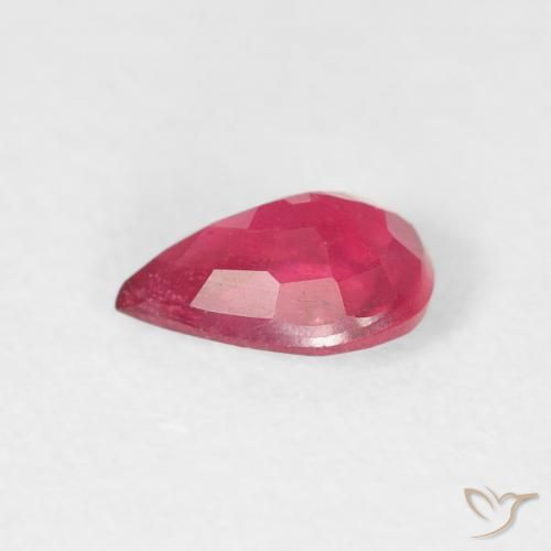 Rubi Carmesim Profundo Natural 0.60ct, Formato de pêra, VS-SI