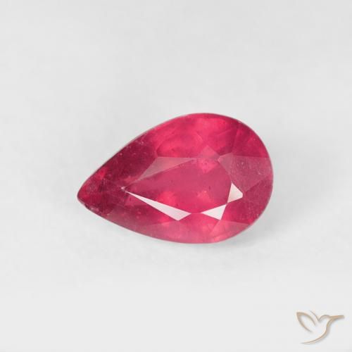 0.71ct Natural Jam Red Rubi, Formato de pêra, VS-SI