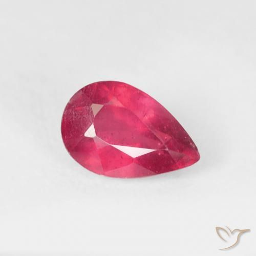 Rubi Jam Red Natural 0.71ct, Formato de pêra, VS-SI