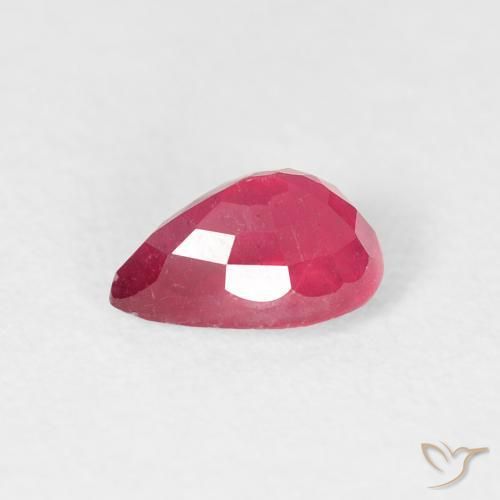 Rubi Jam Red Natural 0.71ct, Formato de pêra, VS-SI