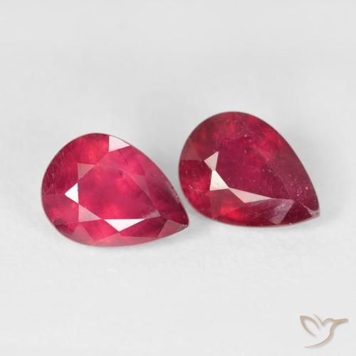 Pedras preciosas de Rubi vermelho médio natural de 3.53 ct, Formato de pêra, VS-SI