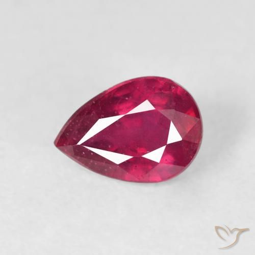 1.12ct Natural Medium Dark-Red Rubi, Formato de pêra, VS-SI