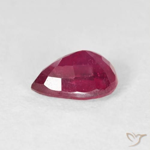 Rubi Medium Dark-Red Natural 1.12ct, Formato de pêra, VS-SI