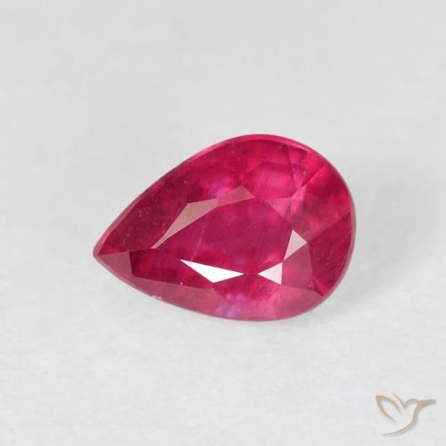 1.22ct Natural Luz vermelha Rubi, Formato de pêra, VS-SI
