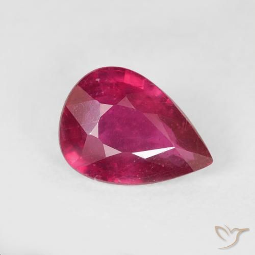 1.14ct Natural Vermelho rosado Rubi, Formato de pêra, VS-SI