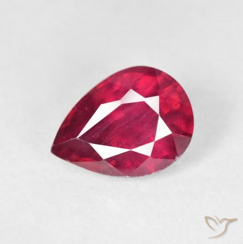 1.86ct Natural Medium Dark-Red Rubi, Formato de pêra, VS-SI