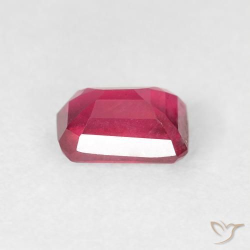 Rubi vermelho médio Natural 0.98ct, Corte Octógono / Esmeralda, VS
