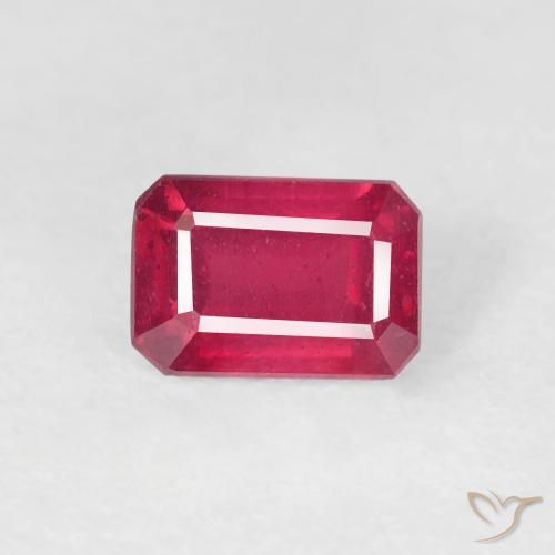 1.08ct Natural Jam Red Rubi, Corte Esmeralda, VS