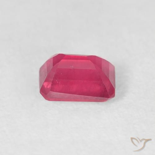 Rubi vermelho médio Natural 0.82ct, Corte Octógono / Esmeralda, VS