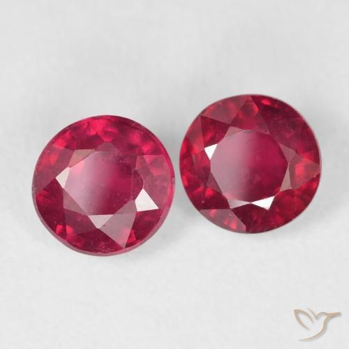Pedras preciosas de Rubi Carmesim Profundo natural de 2.38 ct, Redondo, VS
