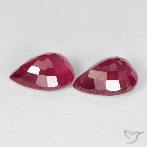 Pedras preciosas de Rubi Jam Red natural de 2.07 ct, Formato de pêra, VS