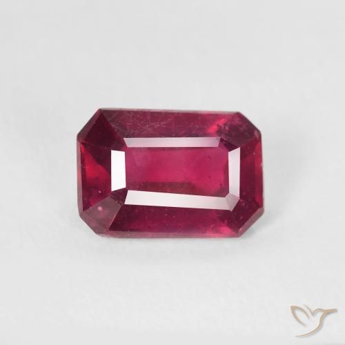 1.13ct Natural Rosa Avermelhado Profundo Rubi, Corte Esmeralda, VS