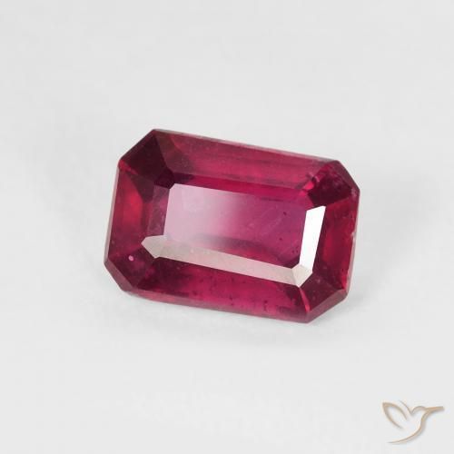 Rubi Rosa Avermelhado Profundo Natural 1.13ct, Corte Octógono / Esmeralda, VS