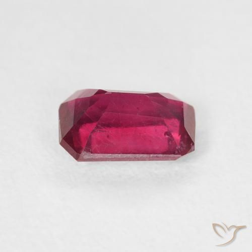 Rubi Rosa Avermelhado Profundo Natural 1.13ct, Corte Octógono / Esmeralda, VS