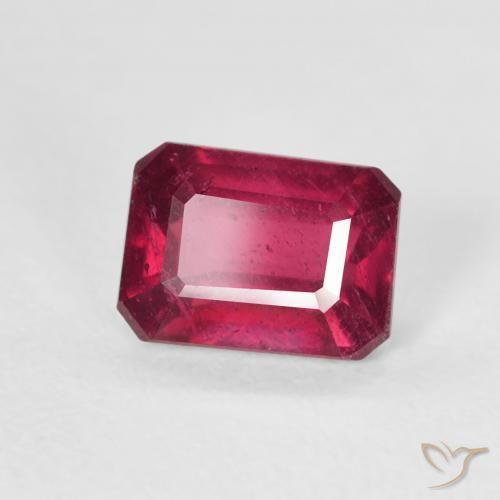 Rubi Vermelho rosado Natural 1.41ct, Corte Octógono / Esmeralda, VS