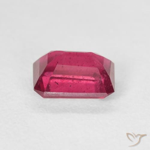 Rubi Vermelho rosado Natural 1.41ct, Corte Octógono / Esmeralda, VS